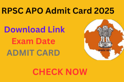 RPSC APO Admit Card 2025RPSC APO Admit Card 2025